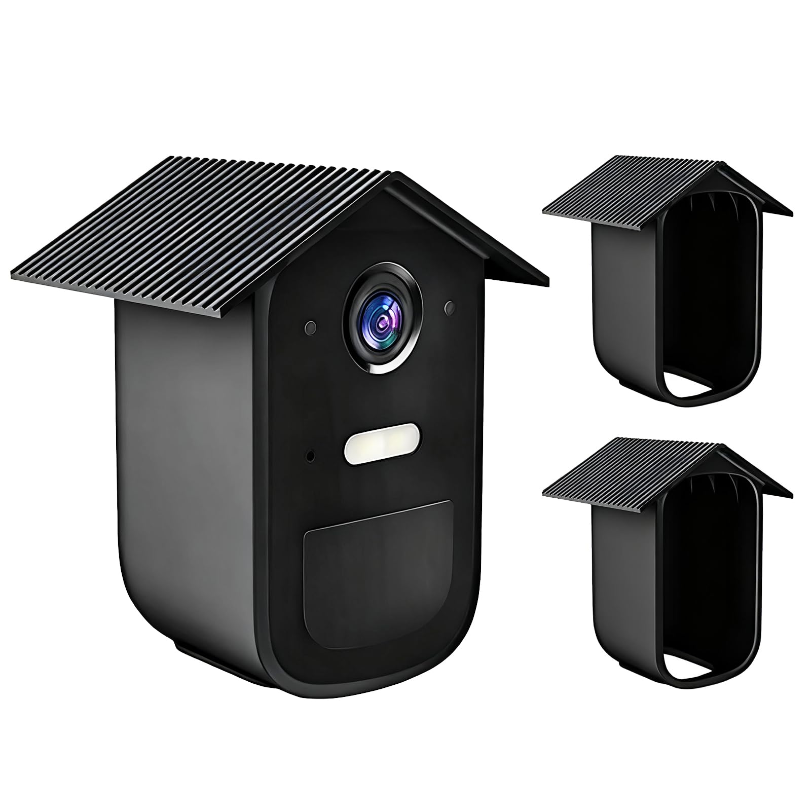 RUNEAY 2 Stück Wetterfeste Silikonhülle für EufyCam 2C/2C Pro,Schwarz Silikon-schutzhülle Wasserdicht und UV-Schutz Home Outdoor Camera für Innen- und Außenbereich