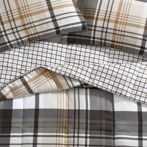 Eddie Bauer Queen Comforter Set, Plaid Reversible Bedding, Stylish