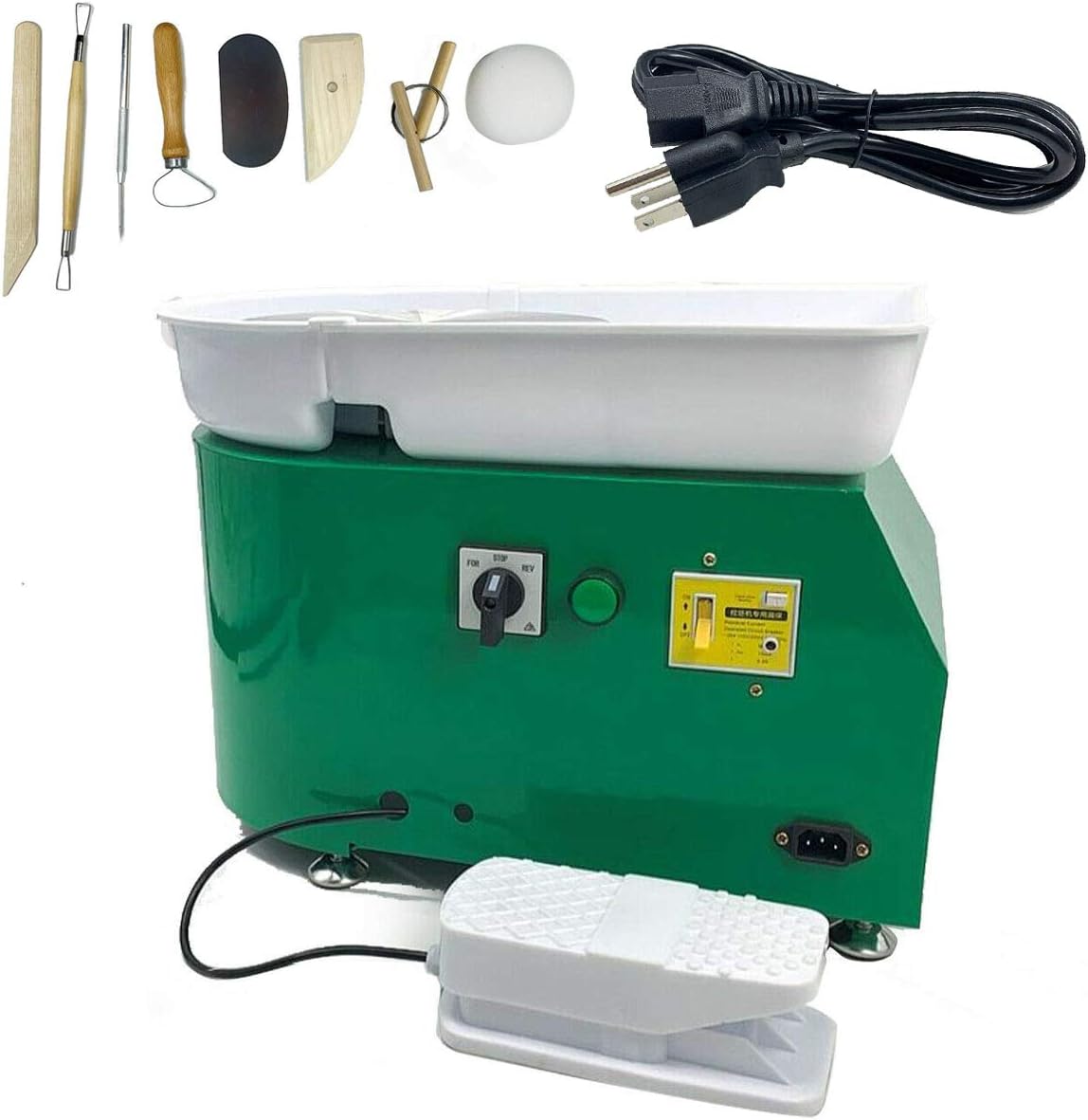 Lfhelper Pottery Wheel 9.8"(25cm) Dia Pottery Forming Machine Pottery DIY Wheel Clay Handiwork Machine 350W Green