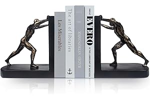 LIFFY Man Decorative Book Ends,Resin Non Skid Bookends for Heavy Books,Bookends for Shelves Decorative,Creative Shelf Decorations to Hold Books for Home,Office Desk,Bookshelf,Study