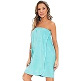 Orrpally Women Shower Wrap Robe Bath Body Towel Wrap Spa Bathrobe Adjustable Snap Closure