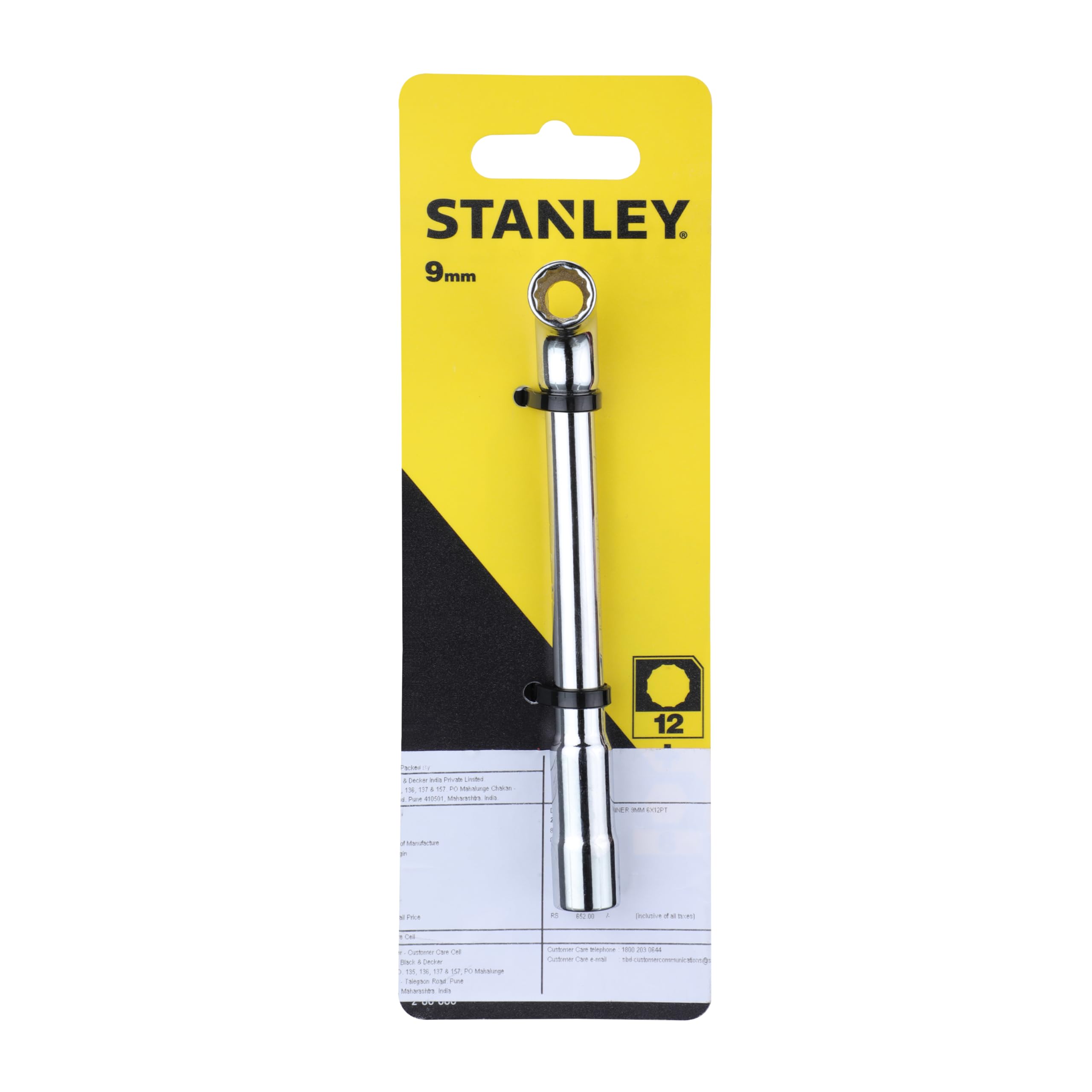 Stanley Socket - 12 Pipe Spanner with débouchée Pans 6 x 9 MM