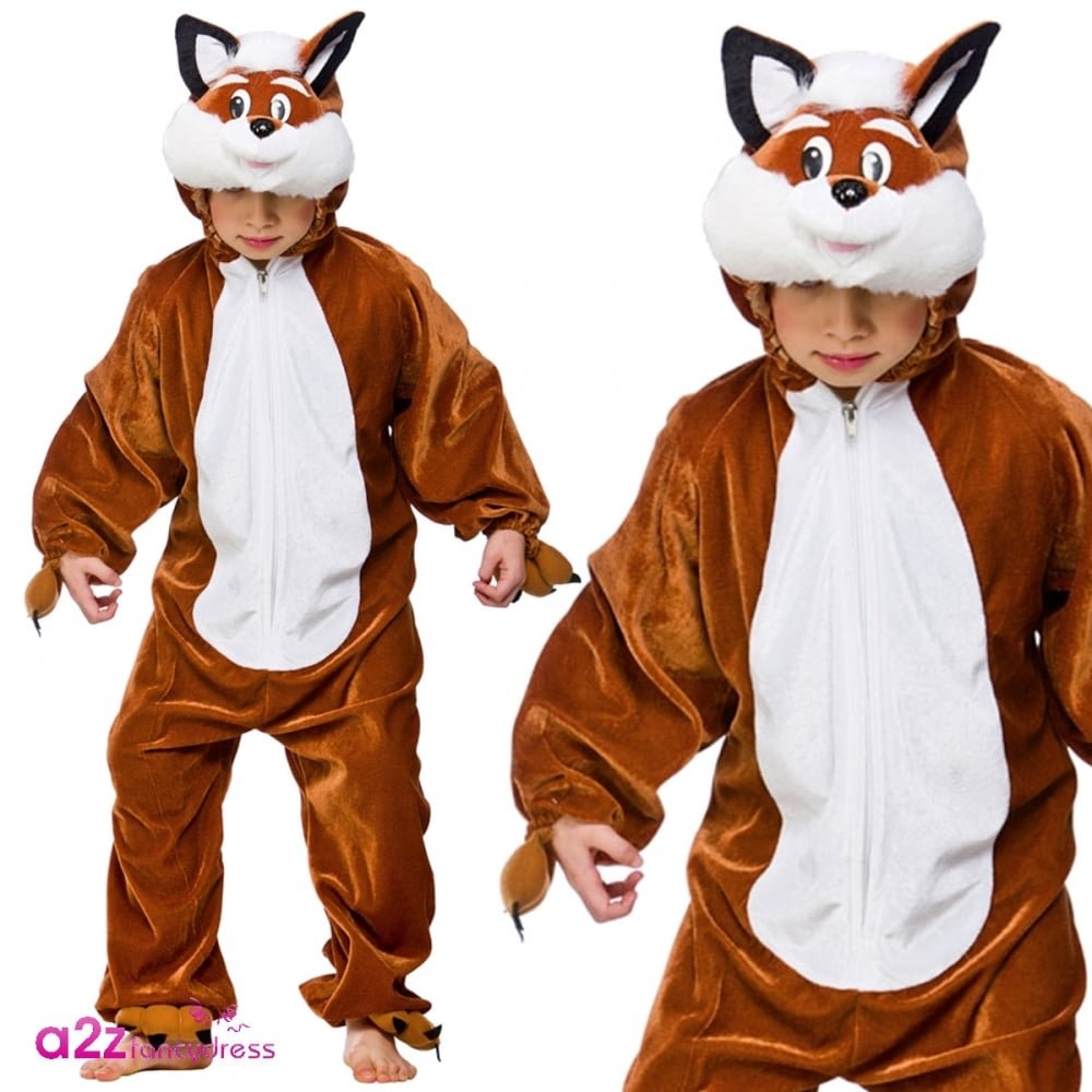 Farm Jungle Animal Childrens Fancy Dress Costume Fox 3 Sizes (56 years