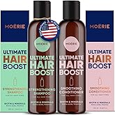 Moerie Volumizing Shampoo and Conditioner for Hair Loss - Thickening Products with Ingredients of Natural Origin - Over 100 Active Ingredients for Thick, Long, Luscious Hair, 2 X 8.45 Fl Oz