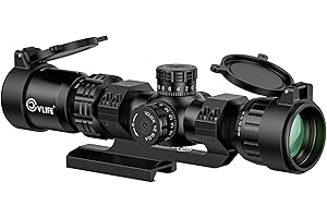 CVLIFE 2-10x32 MPVO AO Rifle Scope with Locking Turret, 5 Levels Red & Green Illuminated Reticle, Parallax Adjustment, Second