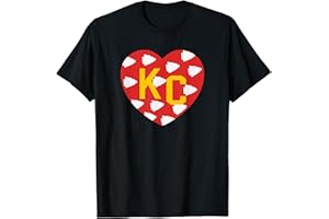 KANSAS CITY FANATICS KC Red/Yellow Kc Heart Love Letters Cool Kansas City Hearts T-Shirt