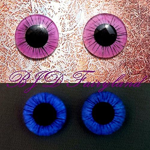 Blythe hand painting lumious purple red eyes eye chips 1 pair diameter 14mm made by BJD fairyland