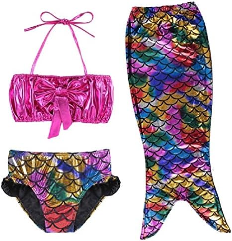 Mythgiftuk Baby Girls Mermaid Tail Bath Split Swimsuit Costume Swimsuit Bikini Set