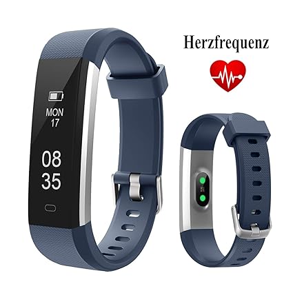 TOOBUR Fitness Armbanduhr, Schmal Wasserdicht Fitness Tracker mit Herzfrequenz Schrittzähler Schlafmonitor und Kalorienzähler