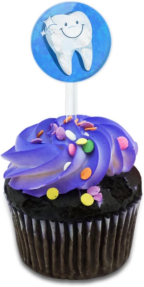 Amazon Com Happy Tooth Dentist Cake Cupcake Toppers Picks Set
