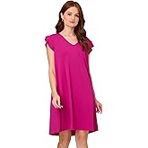 Adrianna Papell Womens V Neck Double Pleated Sleeve Dress