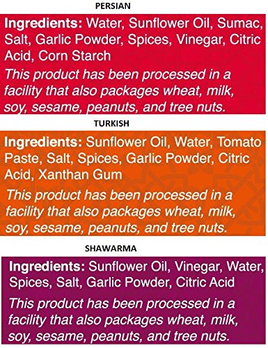 Wild Garden Quick Marinade 6 Pack Variety Pack, 6 Oz Each (2- Persian, 2- Shawarma, 2- Turkish)