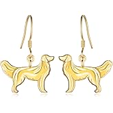 Cute Golden Retriever/Schnauzer/German Shepherd/Poodle/Yorkie Earrings 925 Sterling Silver Dog Dangle Earrings Dog Jewelry Gifts for Women Dog Lover