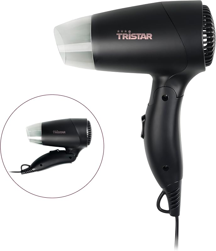 Secador de viagem - Pega Dobrável - Tamanho Compacto - Potente 1200 W - Preto - HD-2460