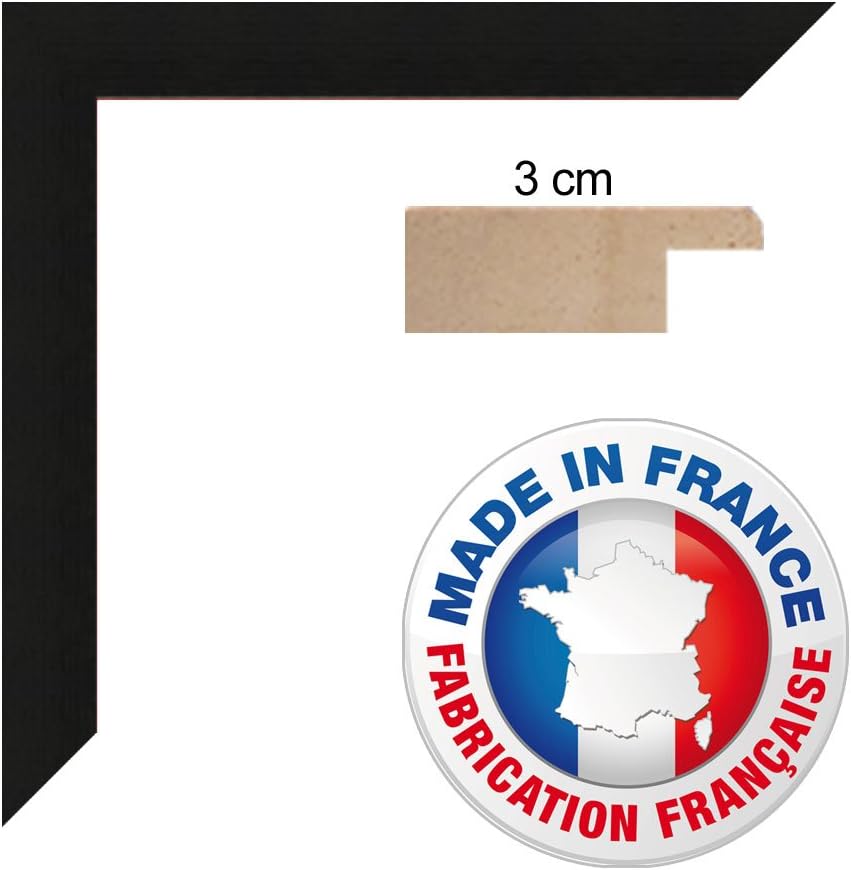 Wall Photo Frame 30x46 cm / 30 x 46 cm (about 12"x19" inch) frame Black, 3 cm wide, Wood picture frame