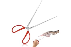 lasuroa Reptile Feeding Tongs, 14.5in Snake Feeding Tongs Anti-Slip Corn Ball Python Accessories Extra Long Tweezers for Snak