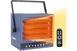 TEMPWARE Garage Heater Electric 240V, 5000-Watt Hardwired Ceiling Mount Shop Heater with ECO Mode, 240-Volt Hardwired with Full-Function Remote and 12-Hour Timer, Ideal for Workshop