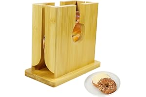 WODJR Bamboo Bagel Slicer Holder - Bagel Cutter for Small & Large Bagels, Bread Slicer for Buns, English Muffins, with Anti-S
