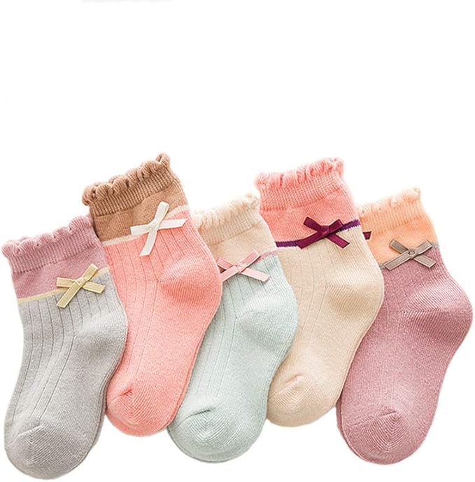 Anbaby Kids Girls Athletic Socks Fashion Pretty Bows Cotton