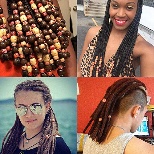 JPSOR 300pcs 12mm Painted Pattern Barrel Beads Wooden Beads Mixed Wood Loose Beads for Jewelry Marking - Thumbnail 6