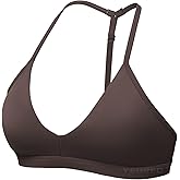 YEOREO Sports Bras for Women Strappy Padded Halter Ericie Open Back Light Impact Deep V Neck Yoga Workout Gym Tops