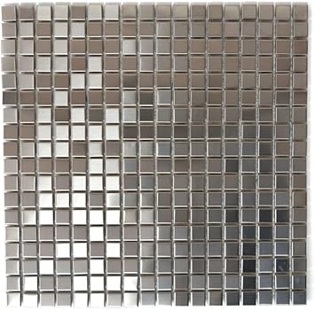 Mosaic Tiles Stainless Steel Silver Brushed Steel For Wall Bathroom Bathroom Shower Kitchen Tiles Mirror Counter Cladding Bath Panel Mosaic Mat Mosaic Panel Amazon Co Uk Diy Tools