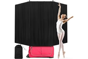 Windkream Privacy Curtain for Dance Bag Suitcase Portable Changing Room Expandable Privacy Curtain Without Rack Partition Screens for Dancer Backstage Accessories, Camping, Window(86.6 x 51 inch)