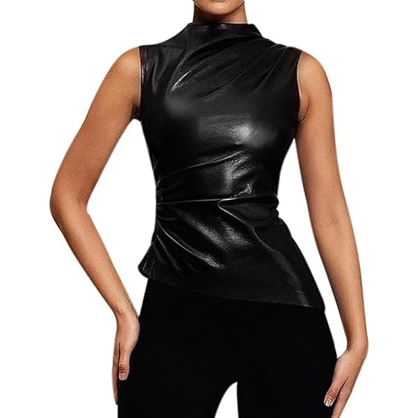 トップス tank top & leather skirt トップス tank top & leather skirt Aurora Faux-Leather Skort