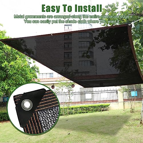 Garden Shade Cloth, 20 x 10 Ft 55% Plant Shade Cloth for Greenhouse Plants Outdoor, Remiawy Sun Shade Cover Sunblock Net Black Mesh Tarp Fabric with Grommets for Patio Pergola Canopy Chicken Coop