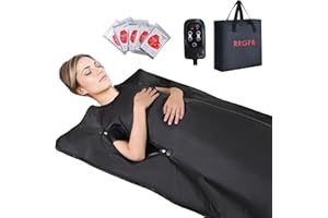 RRGFB Infrared Sauna Blanket for Home, Portable Dry Sauna Bag for Weight Loss and Detox, Low EMF Carbon Crystal Heating, 5.9ft×2.6ft