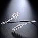 dnswez Unique Design CZ Cubic Zirconia Multiple Finger Ring Palm Cuff Handlet for Women Adjustable Size (Clean)