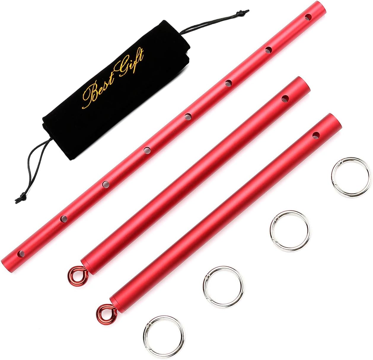 Sovyime Adjustable Aluminum Alloy Frosted Expandable Spreader Bar Set Sports Aid Training