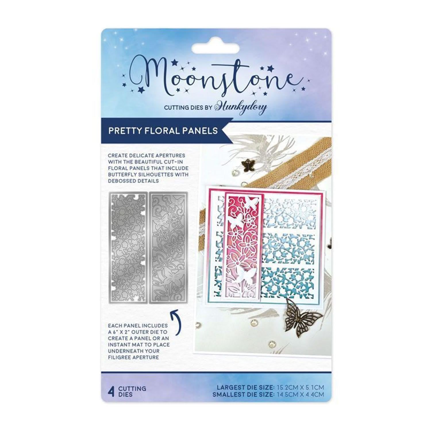 Hunkydory Moonstone - Pretty Floral Panels - Craft Die Set - MSTONE721