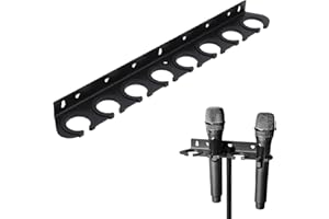 VBESTLIFE Multi Microphone Holder, 8 Slot with Dual Mounting, Protective Protective Sleeve for Wired and Cordless Microphones