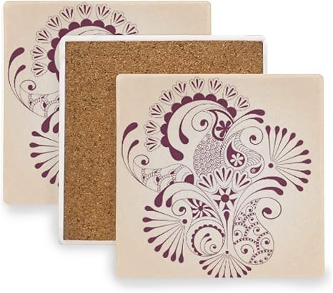 Amazon コースター 珪藻土 フローラル グリーン 花柄 ヴィンテージ おしゃれ 吸水 おしゃれ エコ素材 茶パッド 断熱パッド コップ敷き ドリンク コーヒー 茶托 滑り止め 吸水 速乾 2枚セット 角丸型 角 角型 木製 コルク 方形 コースター オンライン通販