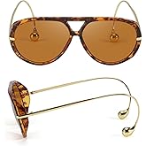 DreamCalf Oversized Aviator Sunglasses with Earring for Women Large Big UV400 Protection Designer 2025 Ladies Shades
