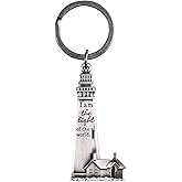 Dicksons Lighthouse - I Am The Light Of The World, Silver 2.25 Inch Zinc Alloy Keychain Ring Tag
