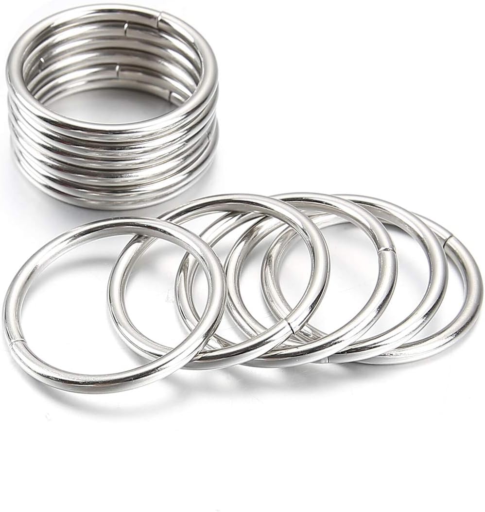 WenQin 10 Pack Multi-Purpose Metal O Ring 2 inch for DIY Accessories Hardware Bags Ring, Dream Catcher and Crafts(Non Welded)