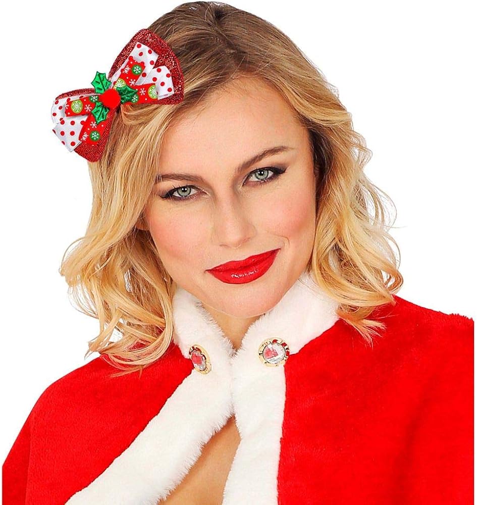 WIDMANN 09691 - Christmas Bow Tie with Glitter, Unisex Adult, Santa Claus, Carnival, Theme Parties, Red Color - Image 5