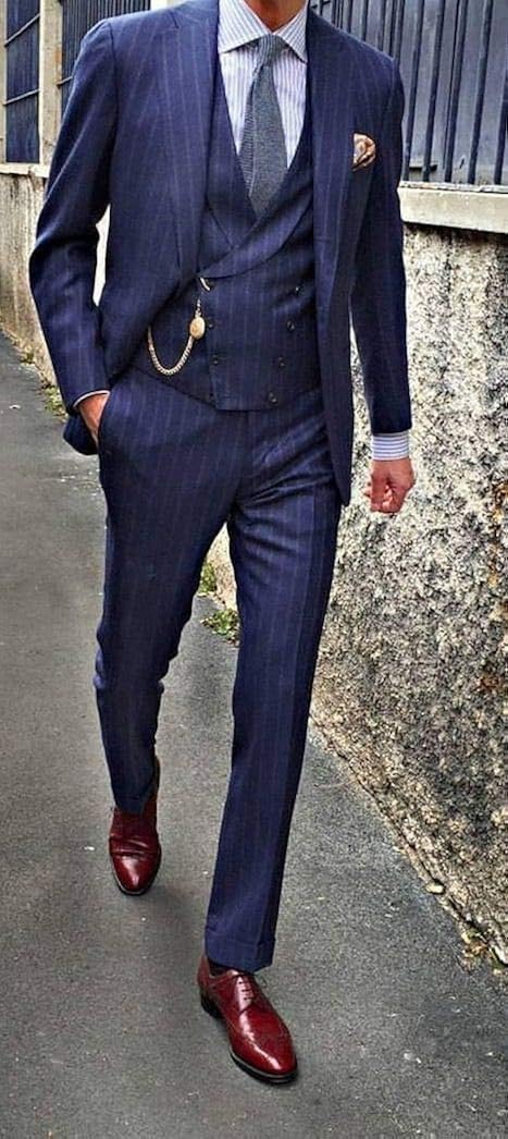 mens pinstripe suit trousers