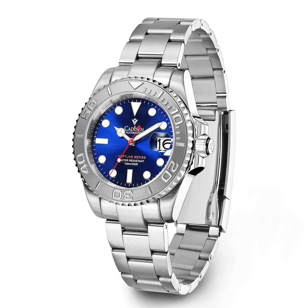 CADISEN Men's Automatic Watch Elegant Casual Business Mechanical Watch with Sapphire Glass Stainless Steel Strap