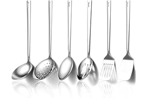 Evanda Kitchen Utensils Set 6pcs, Stainless Steel Cooking Utensils Set, Heavy Duty Kitchen Tools Spatulas Set, Home Essential