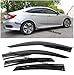 EOS Smoke Tinted JDM Style Side Window Visor Rain Guard - Made for and Compatible with Honda Civic 4 Door Sedan FC1 16-Up 2016 2017 2018