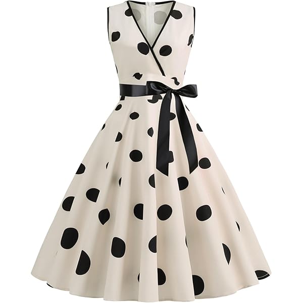 Dydsz Women's Vintage Off Shoulder Polka Dot Ball Gown - White Plus Size Prom Dress