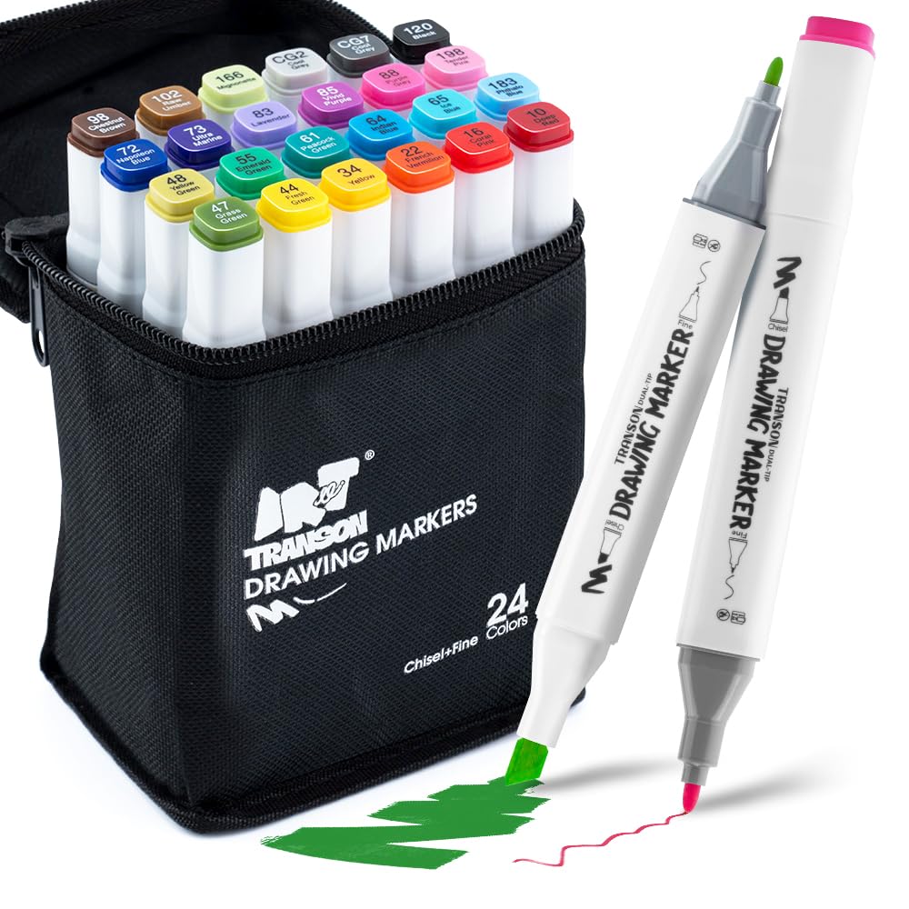 Photo 1 of **********MISSING PARTS*******
TRANSON Alcohol Markers for Drawing Coloring 24 Colors Dual-tip Fine and Chisel Tips