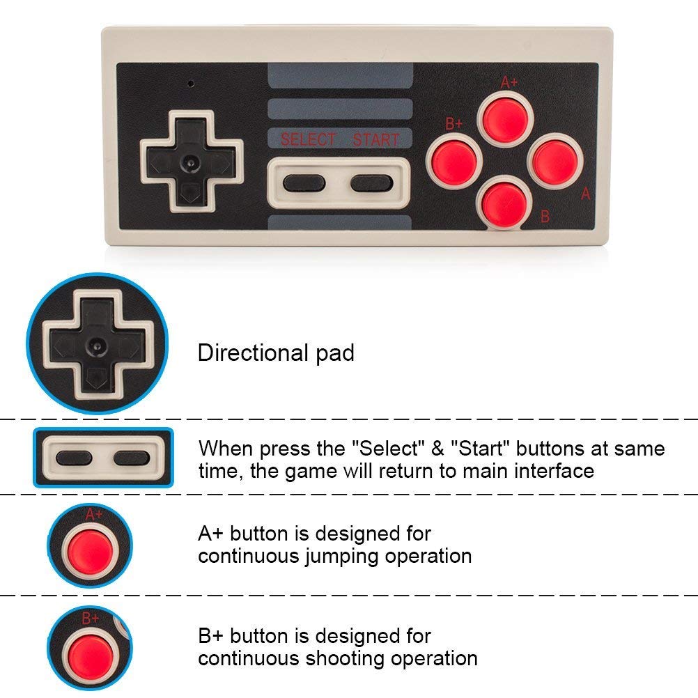 NES Classic Wireless Controller, YCCTEAM® Wireless Controller Console Gamepad for Nintendo NES Classic Mini Edition Gaming System with 2.4G Wireless Receiver