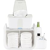 Ubbi Tabletop Diaper Caddy, Diaper Storage, Caddy Organizer, White | Non-Skid Rubber Feet, Baby Diaper Caddy Organizer for Wipes &amp; Baby Accessories, Newborn Nursery Essential