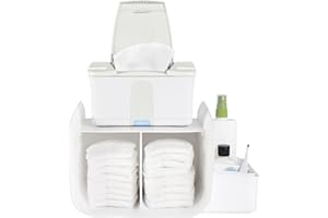Ubbi Diaper Caddy Organizer, Stores Baby Diapers, Wipes & Baby Accessories, White