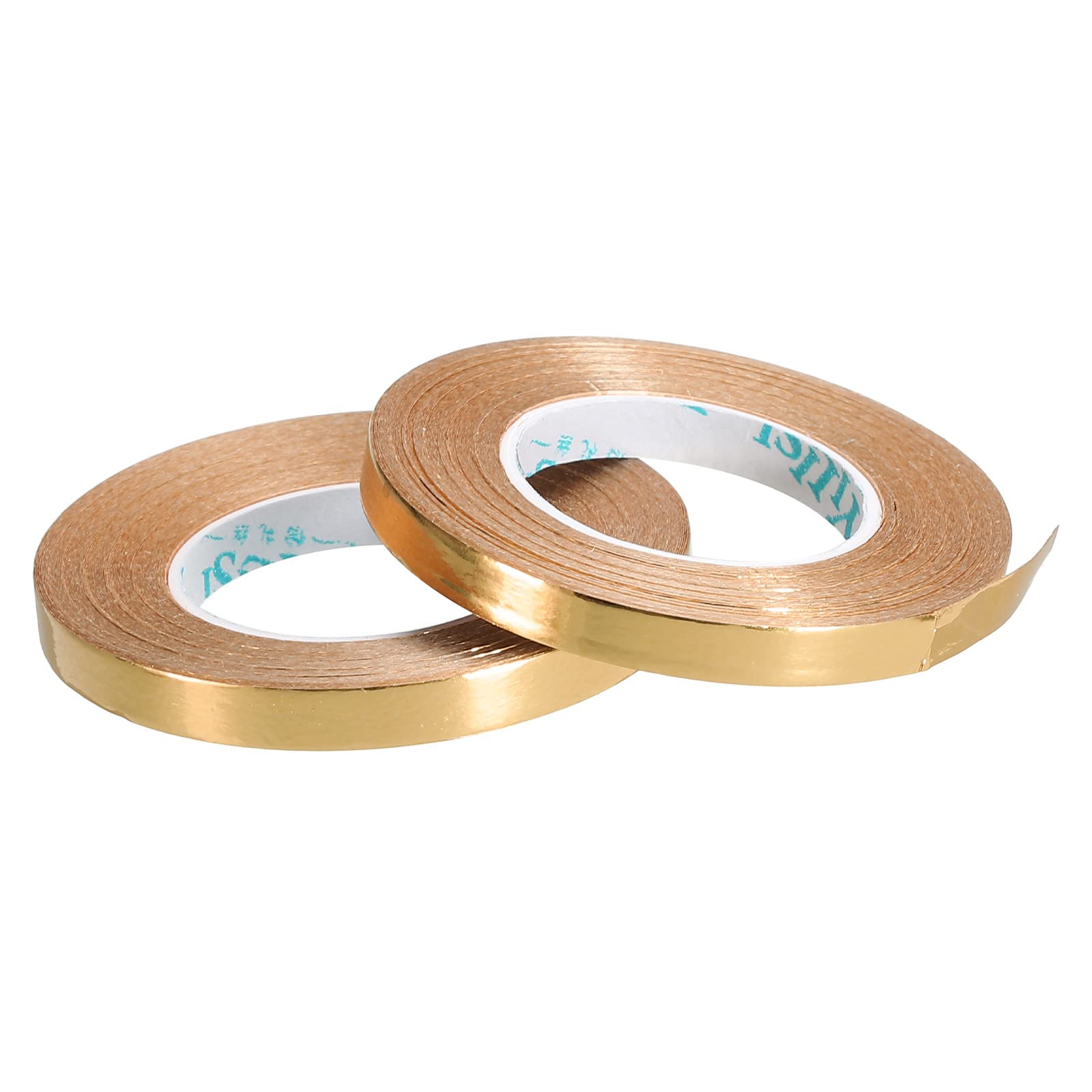 PATIKIL 2pcs Curling Ribbon Crimped Balloon String Shiny Metallic 5mm 10m Iridescent for Party Decoration Gift Wrapping Crafts Champagne Gold