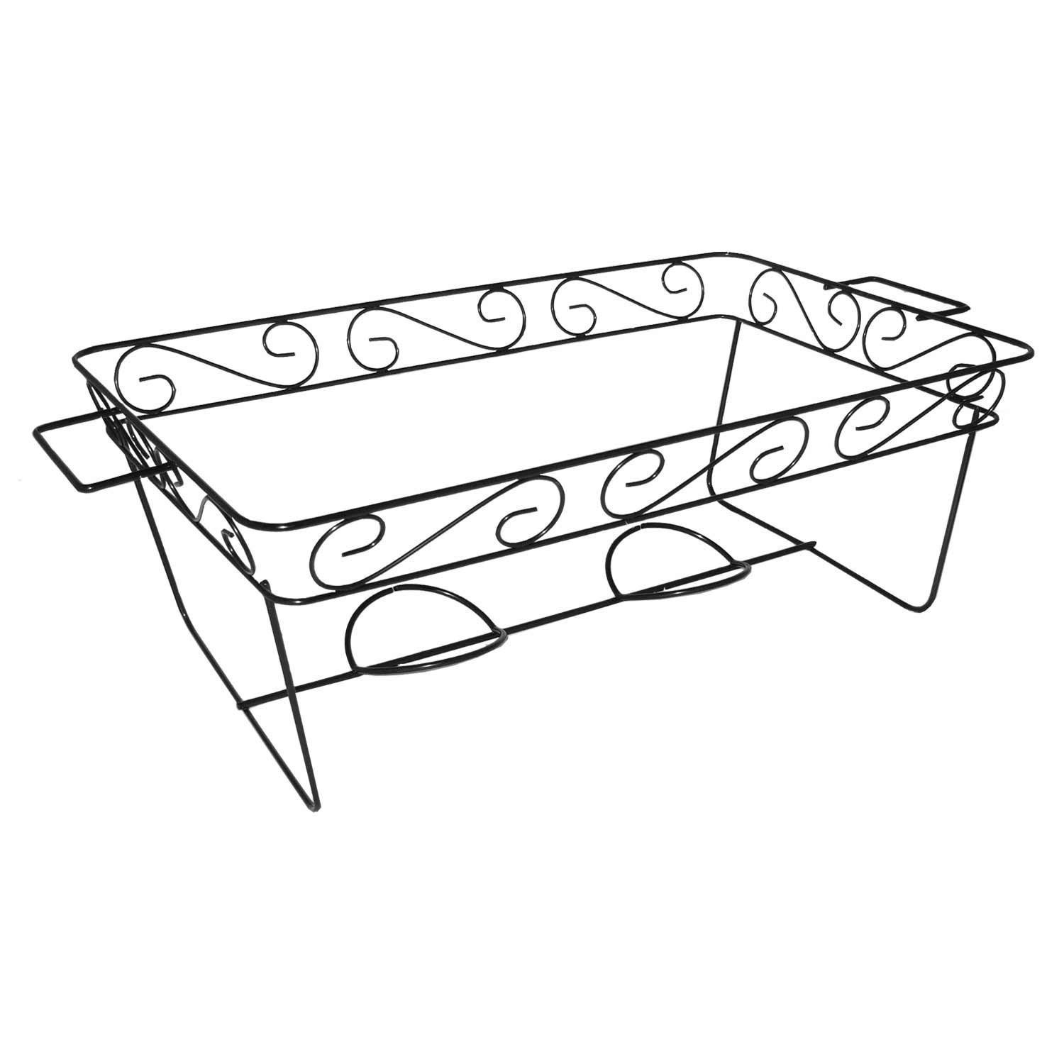 Party Essentials 3Count Full Size Elegance Chafing Racks, Black